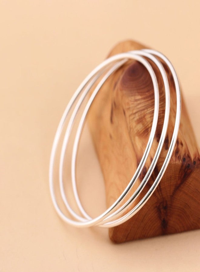 Merdia 925 Sterling Silver Bangle Bracelet Stackable Bangles for Women | Polished Bangle Bracelet | 925 Sterling Silver Bracelets for Women - Image 5